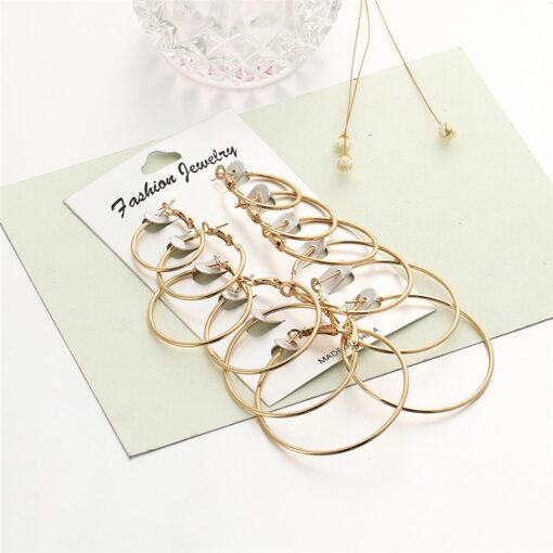 Multiple Dangle Big Circle Hoop Earrings