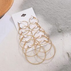 Multiple Dangle Big Circle Hoop Earrings