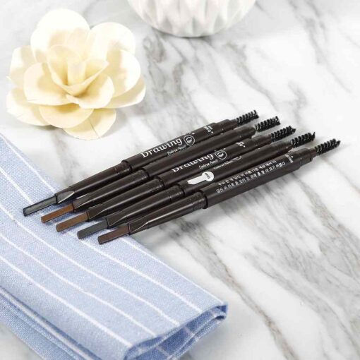 New 5 Colors Eyebrow Pencil Natural Waterproof Rotating Automatic Eyeliner Eye Brow Pencil with Brush Beauty Cosmetic Tool TSLM2