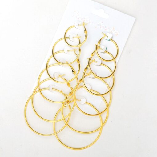 Multiple Dangle Big Circle Hoop Earrings