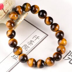 Minimalist 4mm 6mm 8mm 10mm 100% Real Tiger Eyes Beads Bracelet Men Natural Stone Braslet For Man Accessories Jewelry Pulseras