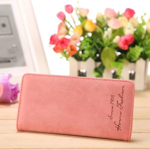 Minimalist Designer Slim Long Bifold Women Wallet Female Clutch Leather Brand Coin Purse Ladies Card Holder Money Dollar Cuzdan