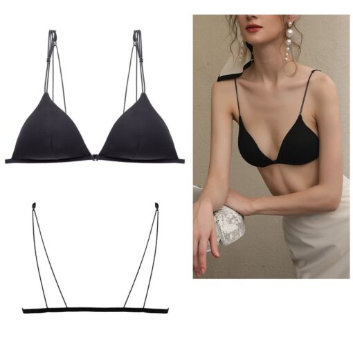 Front Closure Bra Sexy Women Bralette AB Cup Bras for Female Brassiere Underwear Wireless Bra Lingerie Solid Color Black/White