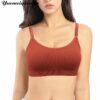 Women Seamless Bandeau Letter Print Straps Tube Top Sexy Lingerie Cropped Top Fitness Bra Brassiere Wireless Sport Top Underwear