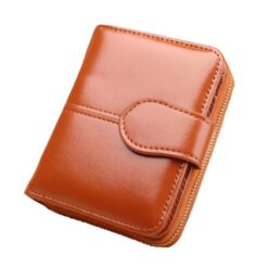 Hot Sale Wallet Short Wallet PU Women's Purse Zipper&Button Purse Red Small Wallet Coin Pocket Cartera