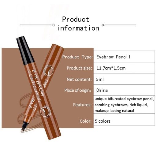 Microblading Eyebrow Pen Fork Tip Fine Sketch Liquid Eyebrow Tattoo Pencil Waterproof Long Lasting Eyebrow Tint Cosmetics TSLM2