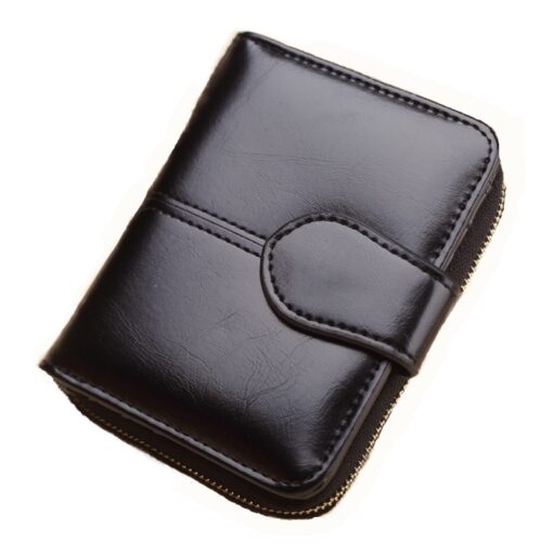 Hot Sale Wallet Short Wallet PU Women's Purse Zipper&Button Purse Red Small Wallet Coin Pocket Cartera