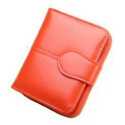 Hot Sale Wallet Short Wallet PU Women's Purse Zipper&Button Purse Red Small Wallet Coin Pocket Cartera