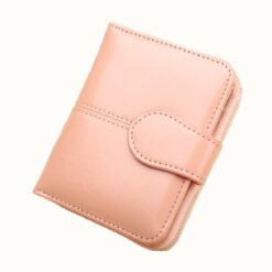 Hot Sale Wallet Short Wallet PU Women's Purse Zipper&Button Purse Red Small Wallet Coin Pocket Cartera